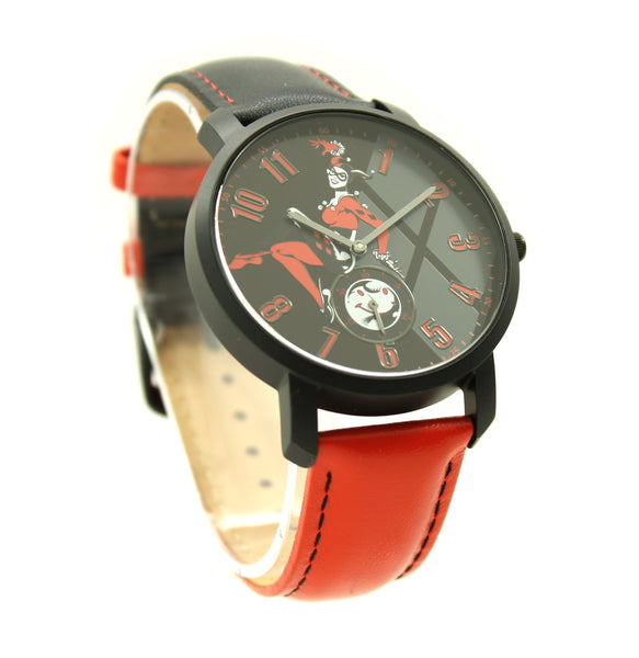 Harley Quinn The Clown Princess of Crime Joker Genuine Leather Watch Suicide Squad Margot Robbie DC Comics (HRQ5016)