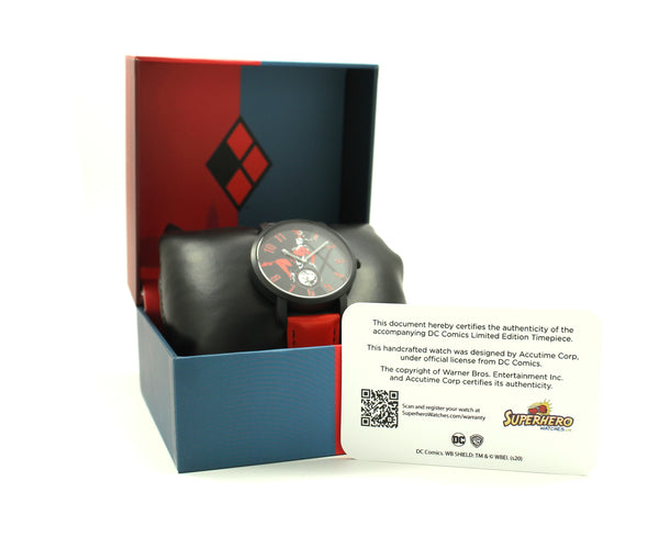 Harley Quinn The Clown Princess of Crime Joker Genuine Leather Watch Suicide Squad Margot Robbie DC Comics (HRQ5016)