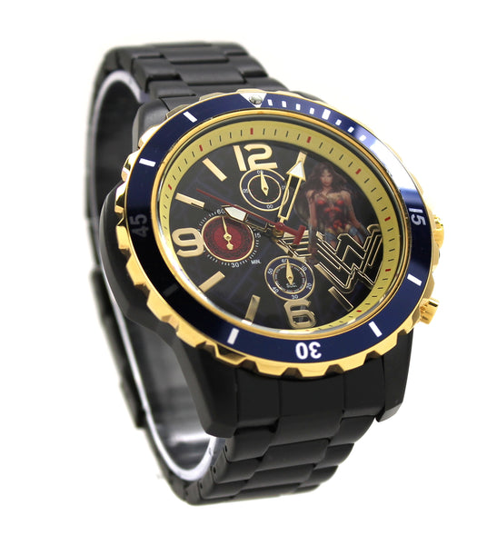 Wonder Woman WW84 Women's or Men's Genuine Diver Style Justice League Movie DC Comics Chronograph Stainless Steel Watch (WOM8008)
