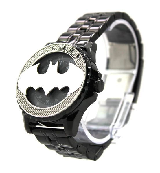 Batman Bruce Wayne Limited Edition Rotator Men's or Women's Brushed Silver Watch Justice League DC Comics(BAT5114)