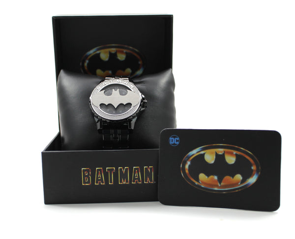 Batman Bruce Wayne Limited Edition Rotator Men's or Women's Brushed Silver Watch Justice League DC Comics(BAT5114)