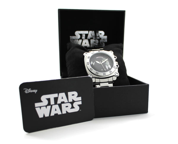 Star Wars Death Star DS-1 Mobile Battle Station Men's Stainless Steel Water Resistant Watch Chronograph Day and Date Movement (STW8010)