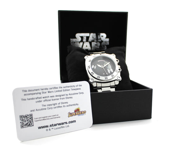 Star Wars Death Star DS-1 Mobile Battle Station Men's Stainless Steel Water Resistant Watch Chronograph Day and Date Movement (STW8010)