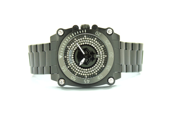 Black Panther Wakanda Forever Stainless Steel Men's Water Resistant Watch Day and Date Movement Watch Marvel Avengers (AVG8011)
