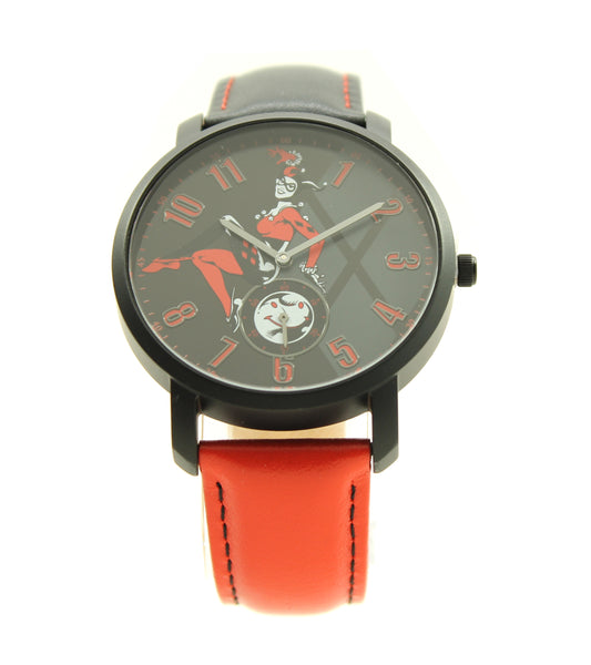 Harley Quinn The Clown Princess of Crime Joker Genuine Leather Watch Suicide Squad Margot Robbie DC Comics (HRQ5016)