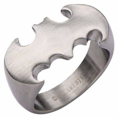 Batman Men's Stainless Steel Matte Ring (BATMSSFR49) - SuperheroWatches.com