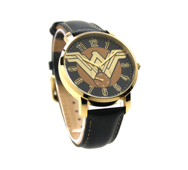 Wonder Woman Iconic Women's or Men's Genuine Leather Justice League Movie DC Comics Chronograph Watch (WOM5004)