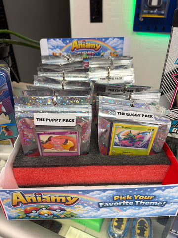 Pokémon AniAmy 15-Card Cute Packs + Charm Chain & Stickers