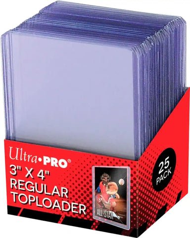 Ultra PRO 3" x 4" Clear Regular Toploaders (25 Count, Rigid Card Holders, Factory Sealed)