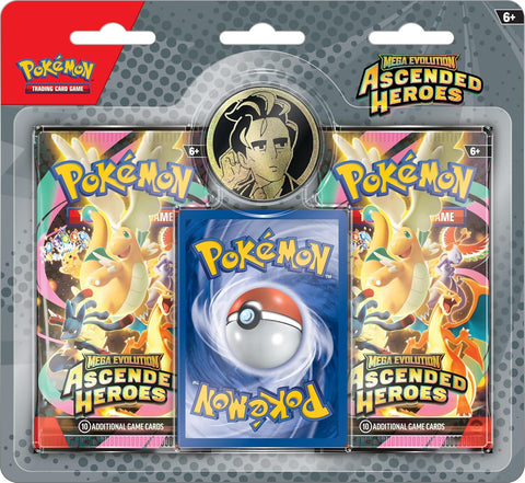 Pokémon TCG: Mega Evolution – Ascended Heroes 2-Pack Blister (Promo + Coin, Factory Sealed)