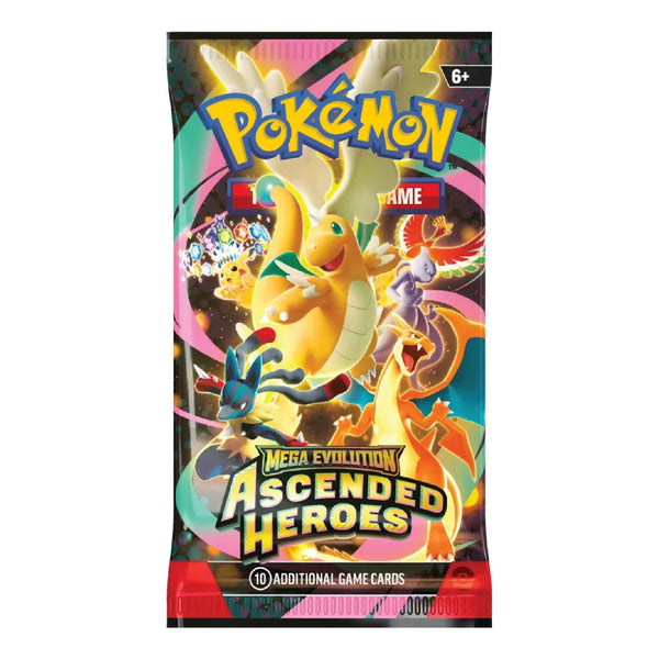 Pokémon TCG: Mega Evolution—Ascended Heroes Sleeved Booster Pack (10 Cards, Factory Sealed)