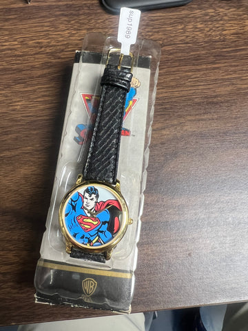 Vintage Superman™ Analog Watch – Gold Tone Case