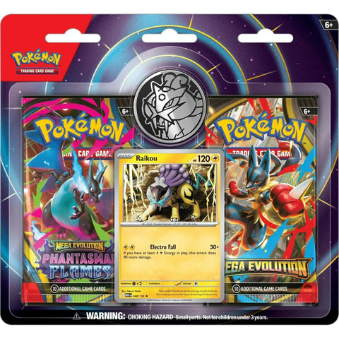 Pokémon TCG Enhanced 2-Pack Blister – Raikou Promo Card & Collectible Coin
