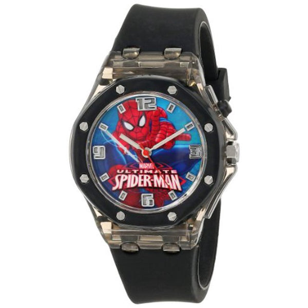 Marvel Ultimate Spider-Man Kids' SPD3408 Analog Display Analog Quartz Black Watch