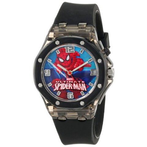 Marvel Ultimate Spider-Man Kids' SPD3408 Analog Display Analog Quartz Black Watch