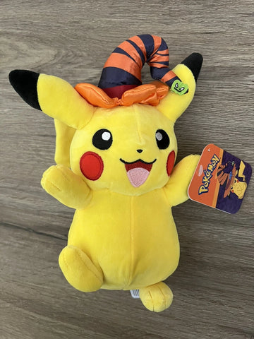 Pokemon Pikachu With Witch's Hat Seasonal Halloween 8" Plush