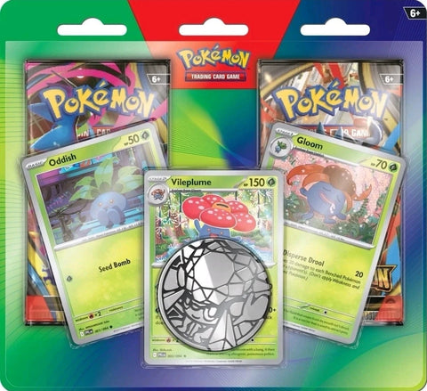 Pokémon TCG: Enhanced 2-Pack Blister – Oddish Evolution Promo (Oddish, Gloom, Vileplume, Factory Sealed)