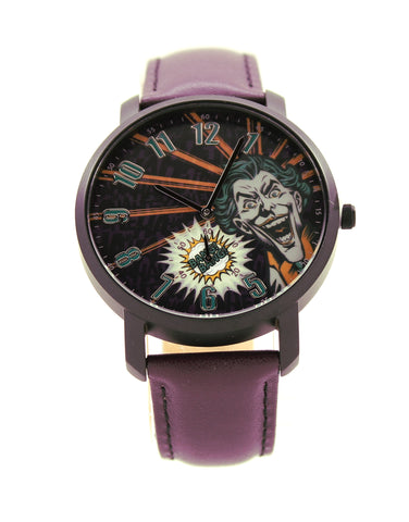 The Joker Crown Prince of Crime Men's or Women's Genuine Leather Chronograph Watch DC Comics (JKR5013)