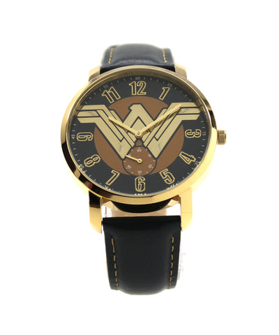 Wonder Woman Iconic Women's or Men's Genuine Leather Justice League Movie DC Comics Chronograph Watch (WOM5004)