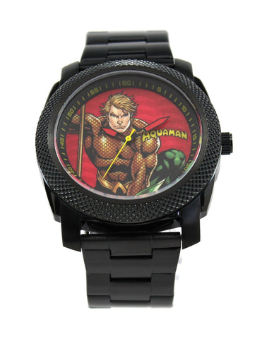 Aquaman Stainless Steel Black Mens Watch (AQU8002) - SuperheroWatches.com