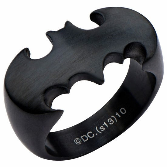 Batman Black Matte Stainless Steet Ring (BATMSSFR50) - SuperheroWatches.com