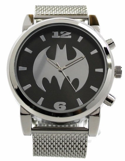 Batman Silvertone Mesh Strap Watch (BAT8043) - SuperheroWatches.com