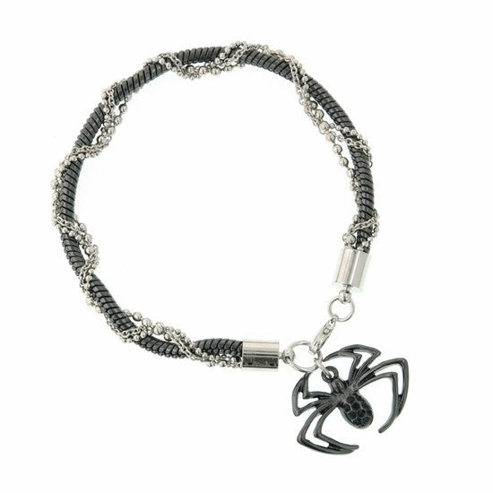 Spiderman Hematite Chain Spider Bracelet - SuperheroWatches.com