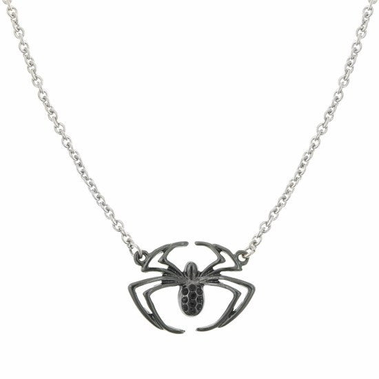 Spiderman Black Crystal Pendant Necklace - SuperheroWatches.com